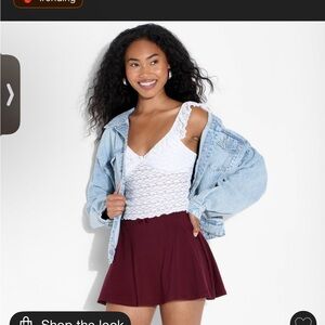 Wild Fable Burgundy Mini Skirt